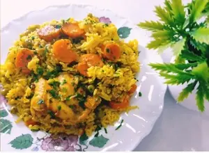 Chicken And Rice With Carrots And Peas